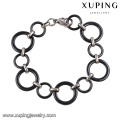 74462-xuping moda ródio cor preta fantasia funky pulseiras para meninas